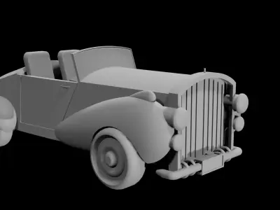 Vintage car Low-poly 3D model