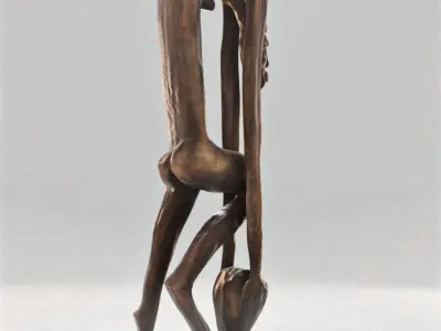 Guadeloupe Woman Wooden Sculpture 3D model