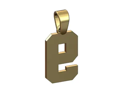 NBA font number 9 pendant charm with bail 3D print model