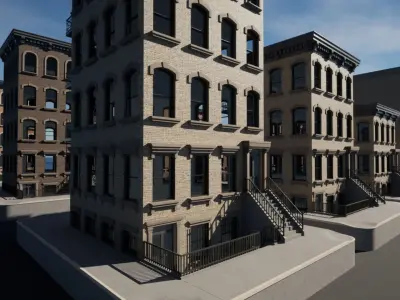 UE4 - City Apartment Building Pack Low-poly 3D model