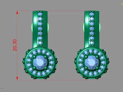 Women Earrings 3DM STL Womens Earring Renders 3D print models   3D print model 35