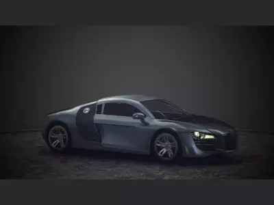 Audi R8 Car 2007-2009 Low-poly 3D model Low-poly 3D model