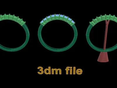 Basket 1 Quarter Diamond Fashion Band Ring 3D print model