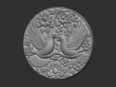 two dove walldecor cnc model 3D print model