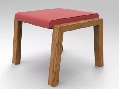 Saga Stool Low-poly 3D model