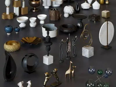 Set Of Decoration 46 items 3D model