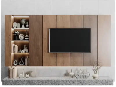 TV Wall set 24 3D model