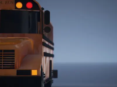 Bus High-school Low-poly 3D model