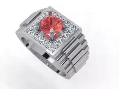 A Showcase of Luxury Men Rings Inspired by Watches 3D print model