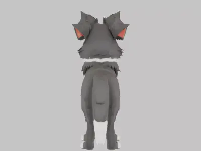 Cartoon Border Collie Model Low-poly 3D model