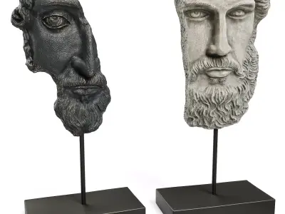 ANCIENT GREEK SCULPTURE POSEIDON and ZEUS Low-poly 3D model