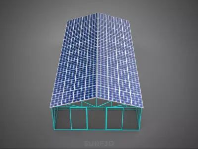 PVS SOLAR PANEL ROOF GREENHOUSE HOTHOUSE GLASSHOUSE GARDEN FARM 3D model