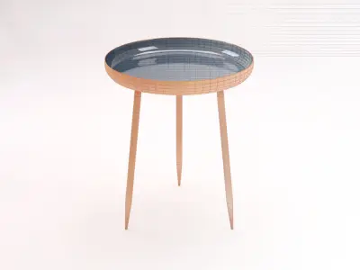 SIDE TABLE---Plate and tripod 3D model