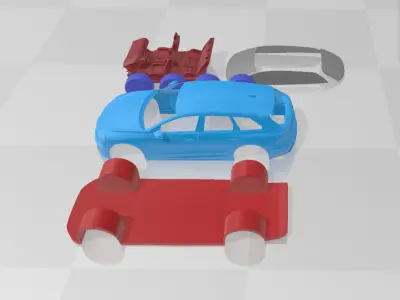 Audi A6 Avant e-tron 2025 - Separate Parts STL Model 3D print model