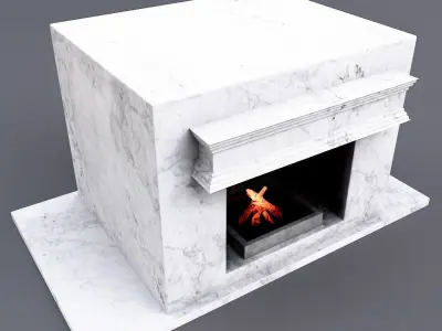 Marble fire place low poly 3d model  Low-poly 3D model