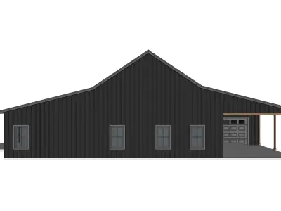 Barndominium House 073 -Archimple LLC Low-poly 3D model