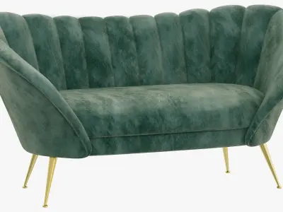 Brabbu Collection sofa with gold legs 3D model