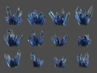 Crystal Realistic Game ready Pack 2 Low-poly 3D model