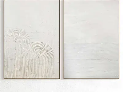Plaster Two Photo Frame 288 Low-poly 3D model