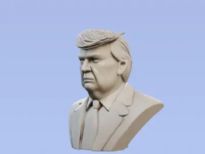 Donald Trump Bust 3D Model  Detailed Political Figure Sculpture 3D print model