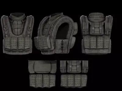 Military stalker like vest for Dayz engine Low-poly 3D model