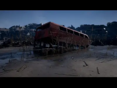 Junkyard Environment Low-poly 3D model