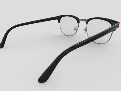 Retro Brownline Glasses Low Poly PBR Realistic Low-poly 3D model