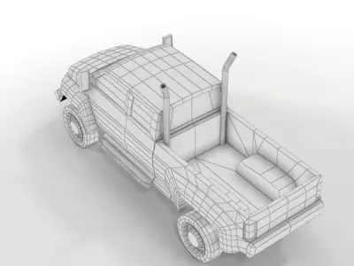 Cartoon Track Low-poly 3D model