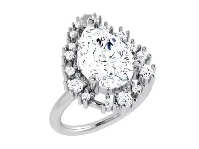 Pear Halo Ring 4123 3D print model