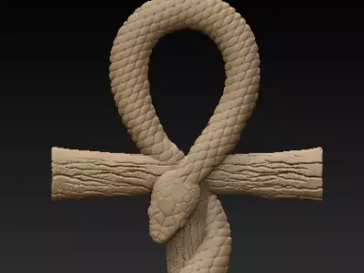 Snake Cross Pendant  3D model