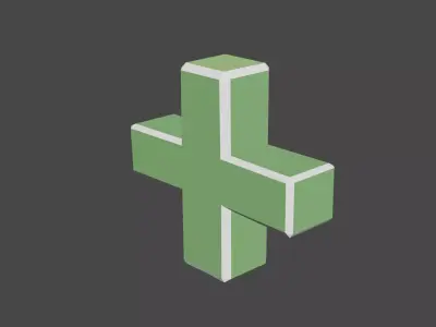 Health Icon 3D model low poly Low-poly 3D model