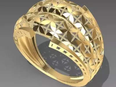 Architectural Filigree Ring Collection  STL Files 3D print model