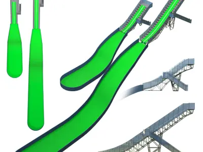 Ski Jump Small Hill Class Low-poly 3D model