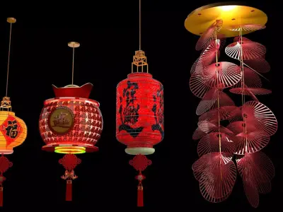 Chinese red lantern  3D model 56