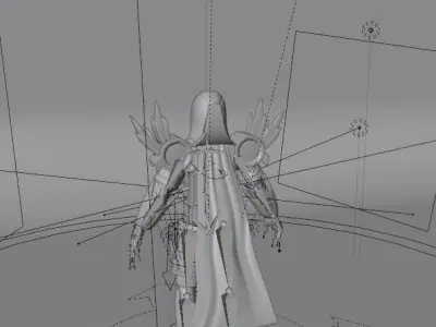 Character game assasin warrior Low-poly 3D model