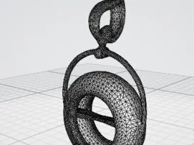 Modern Gold Secret-Lock Pendant 3D print model