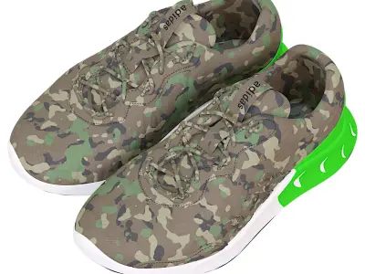 shoes camouflage nike sneaker with soles Free 3D model