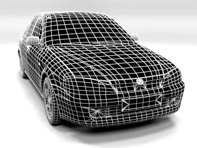 MAZDA 323 SEDAN LOWPOLY Low-poly 3D model