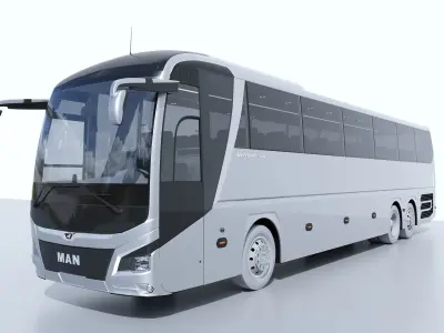 City Bus with interior 3D model