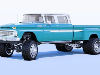 Pickup 1963 C30 4 Door Dually 3D model