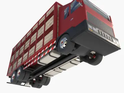 cattle truck Low-poly 3D model