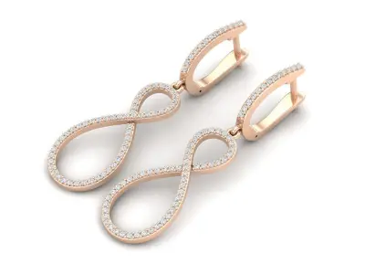 AV 471 Ladies Infinity Style Long Dangling Drop Earrings 3D print model