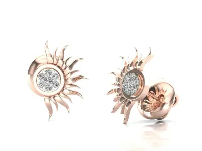 sun diamond stud 3D print model