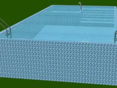 Modern Pool with jacuzzi 3D model