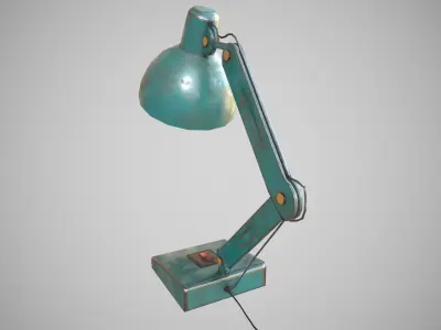 Low Poly Desk Lamp PBR Low-poly 3D model