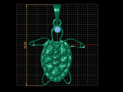 SEA TERTLE PENDANT 3D PRINTABLE MODEL 3D print model