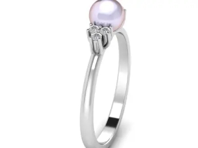 Fashion Pearl Ring 2 3D print model