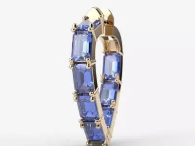 Earrings  with gems 3dm stl print 3D print model