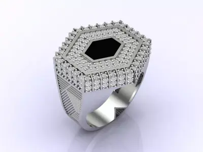 Print Ready STL 3DM  Gents Rings Diamond Men Ring  3D print model 168