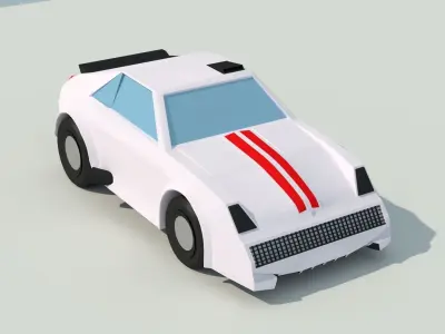 3D Low Poly Car good for game Low-poly 3D model